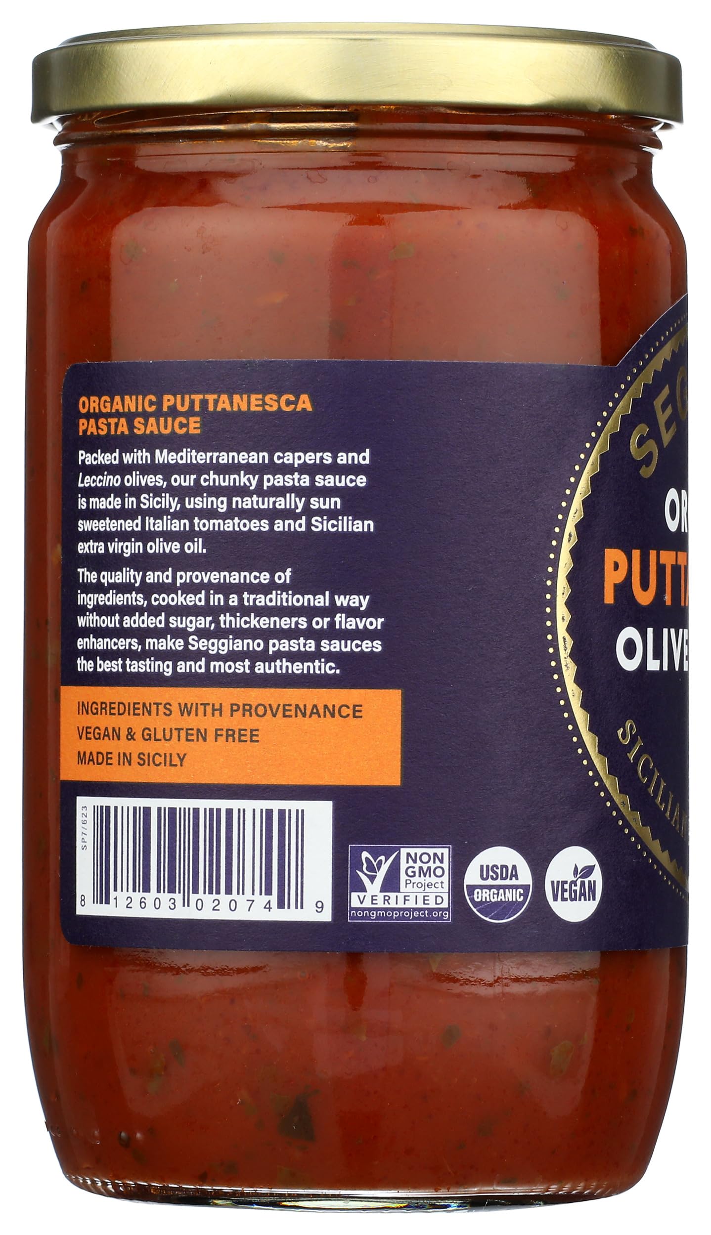 SEGGIANO Organic Puttanesca Pasta Sauce, 24 OZ