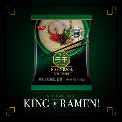 Nissin RAOH Ramen Noodle Soup, Tonkotsu, 3.53 Ounce (Pack of 6)