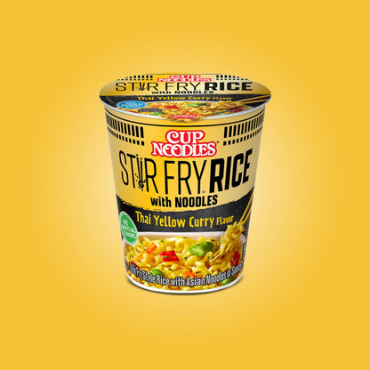 Nissin Cup Noodles Stir Fry Rice with Noodles, Thai Yellow Curry, 2.61 Ounce (Pack of 6)