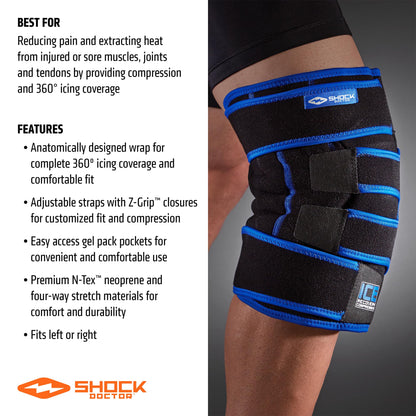 Shock Doctor Ice Recovery Compression Knee Wrap Brace