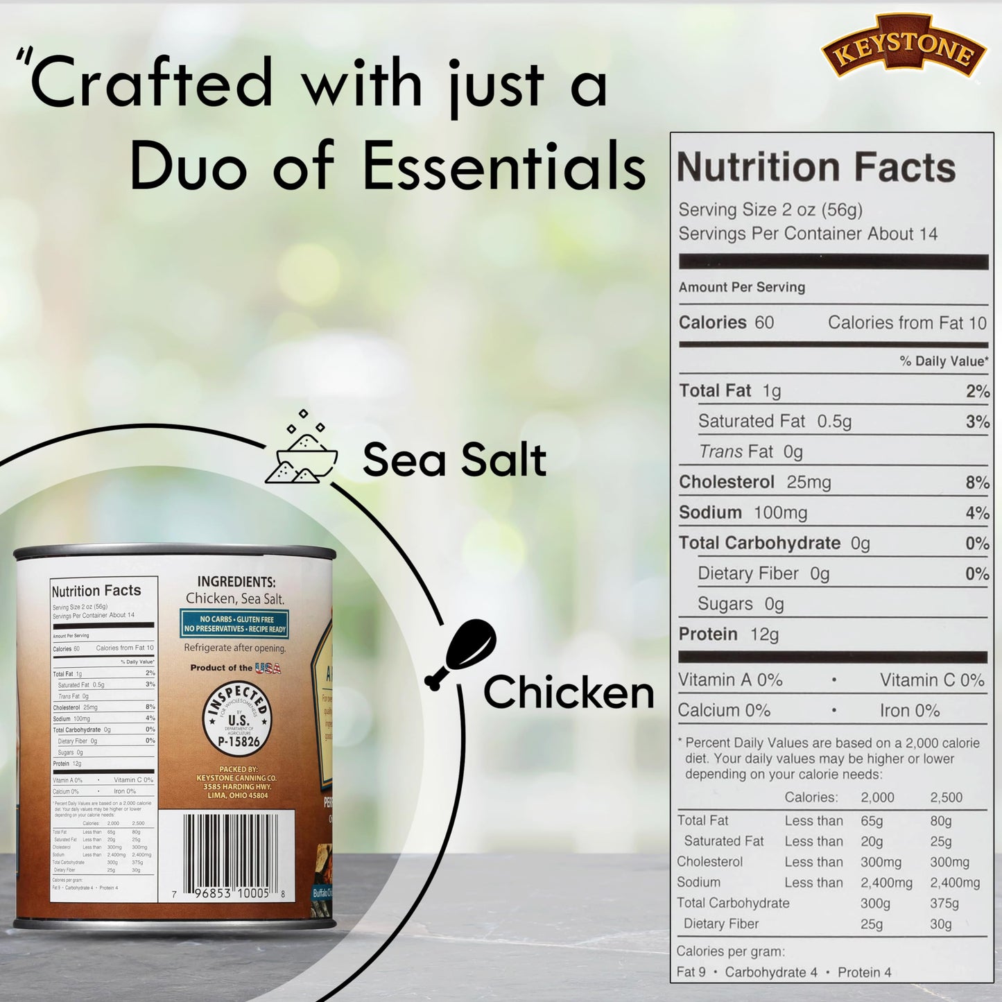 Keystone Meats All Natural Heat and Serve Canned Chicken 28 oz – Fully Cooked Canned Meat – 98% Fat Free – Shelf Stable with 5-Year Shelf Life – Premium Pantry Staple for Everyday Meals – Emergency Survival Canned Food – Ready to Eat – Gluten Free –...