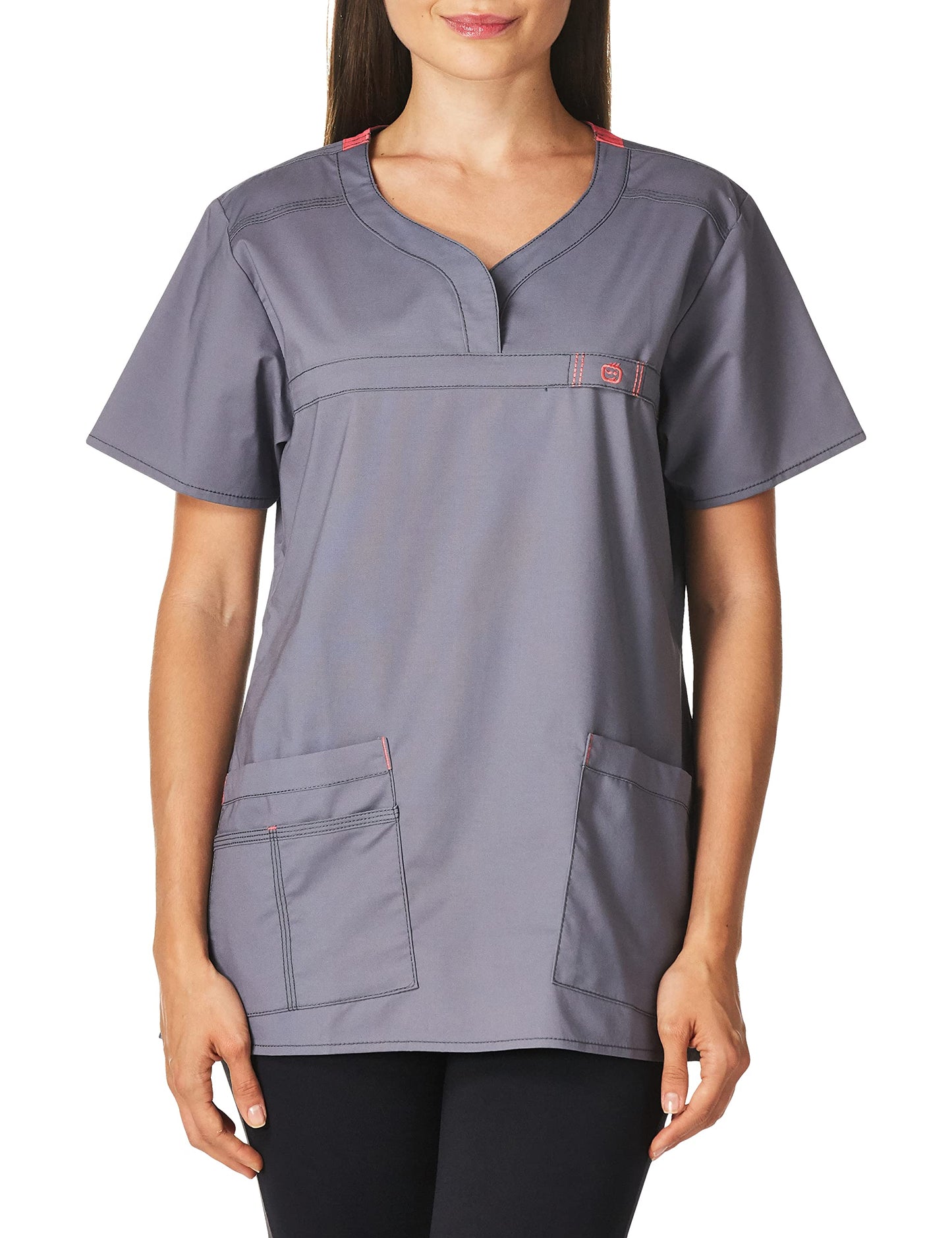 WonderWink Women's Wonderflex Patience Scrub Top, Pewter, Medium