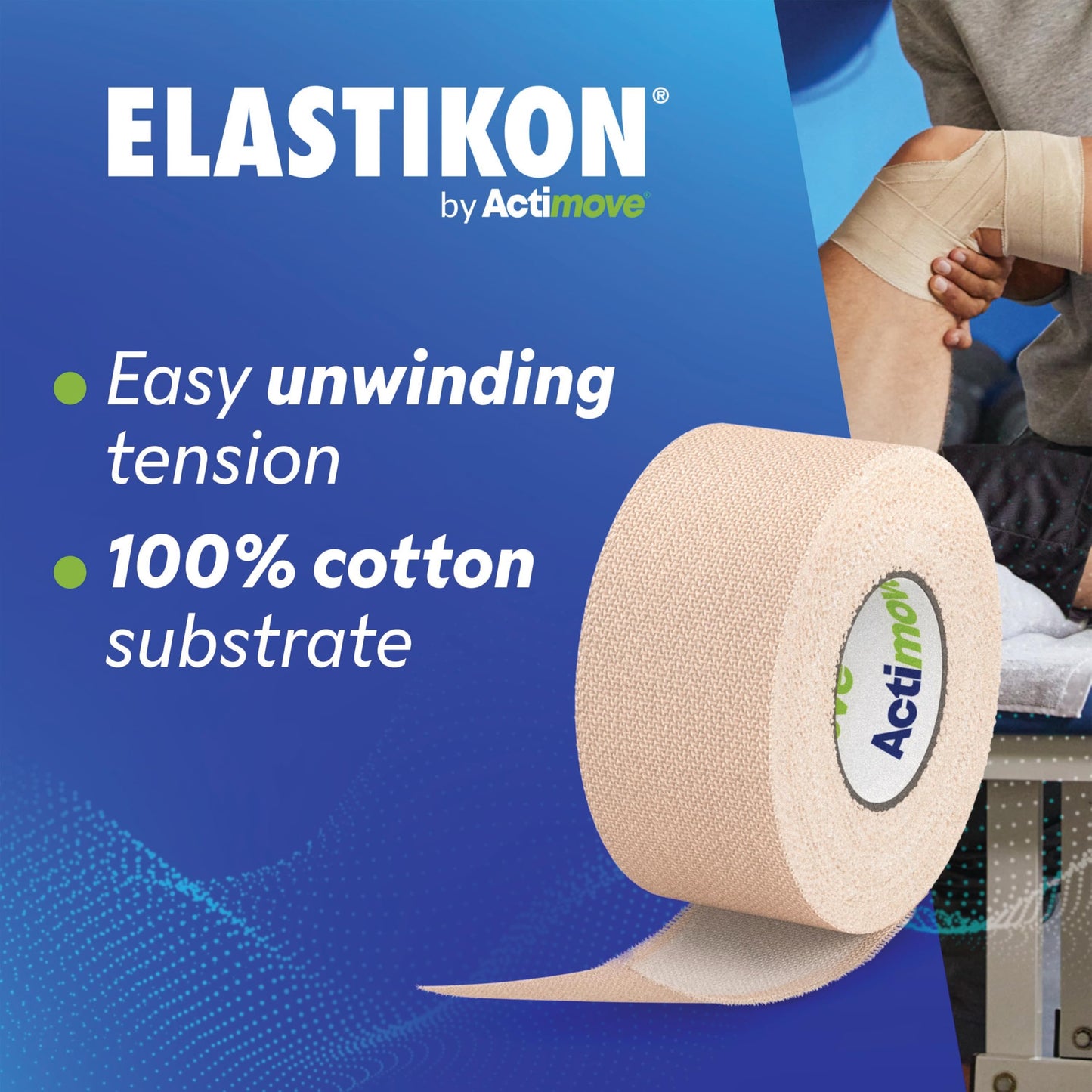 Elastic Athletic Tape - Provides Support for Sprains, Strains, Muscle Injuries - for Sport and Veterinary Applications - 1 in x 2.5 yd, 12 Rolls