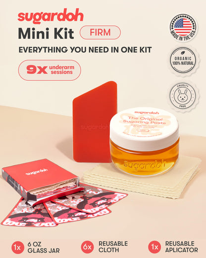 Sugardoh Sugar Waxing Kit for Women As Seen On Shark Tank (Mini Kit Firm) Face, Arms, & Legs, Sugar Wax Hair Removal- Sugaring Tiktok Viral Products- Bikini Wax Kit for Women - Sugaring Kit
