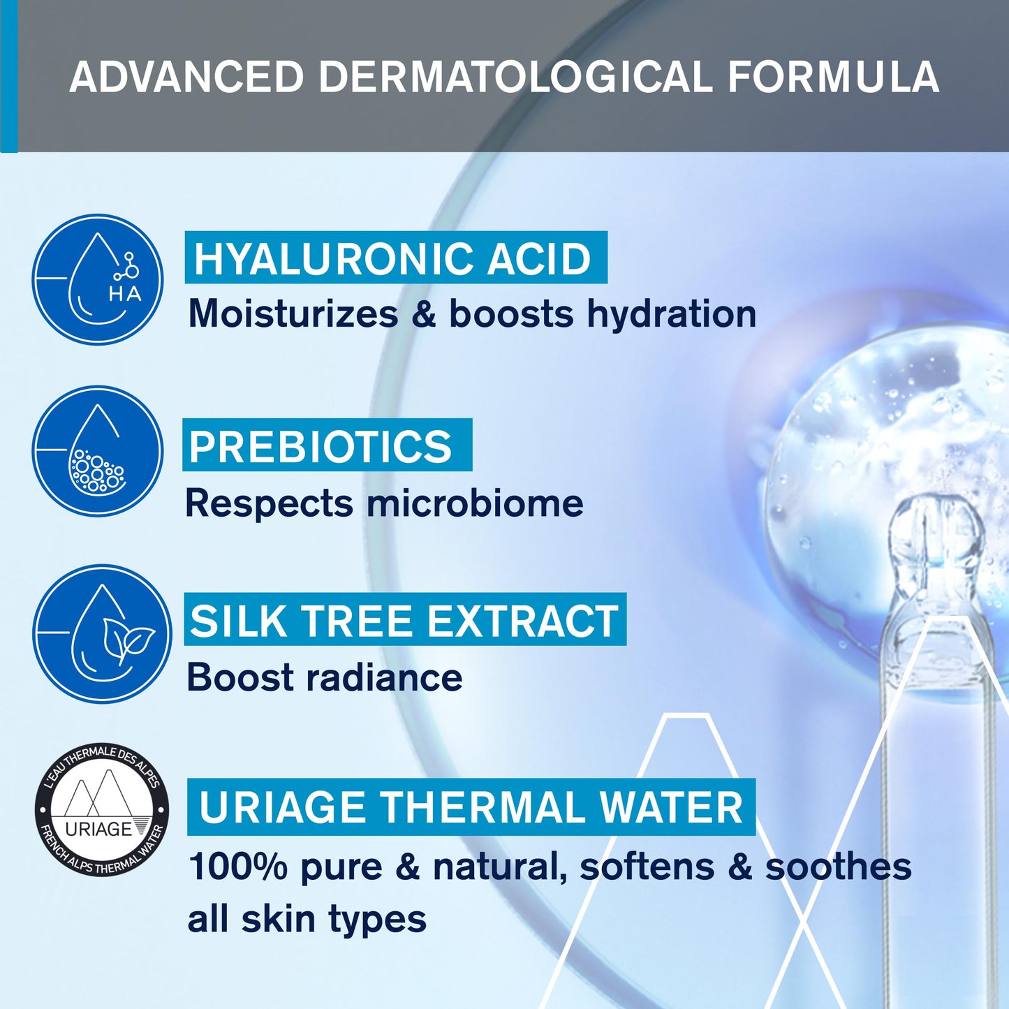 Uriage Thermal Water Essence, Facial Hydration Booster with Hyaluronic Acid & Thermal Water to Moisturize, Brighten and Plump The Skin for 24hrs