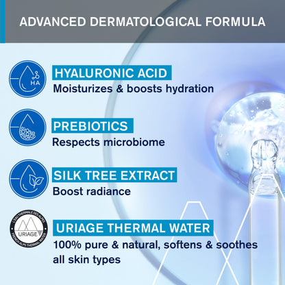Uriage Thermal Water Essence, Facial Hydration Booster with Hyaluronic Acid & Thermal Water to Moisturize, Brighten and Plump The Skin for 24hrs