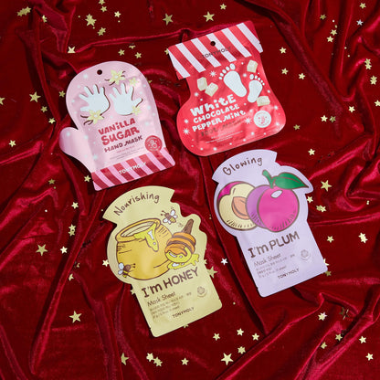TONYMOLY Head to Toe Mask Set – 4-Piece Face Mask Set with Sheet Masks, Hand Mask & Foot Mask | Hydrating, Brightening & Nourishing Skincare Collection, Holiday Gift Set