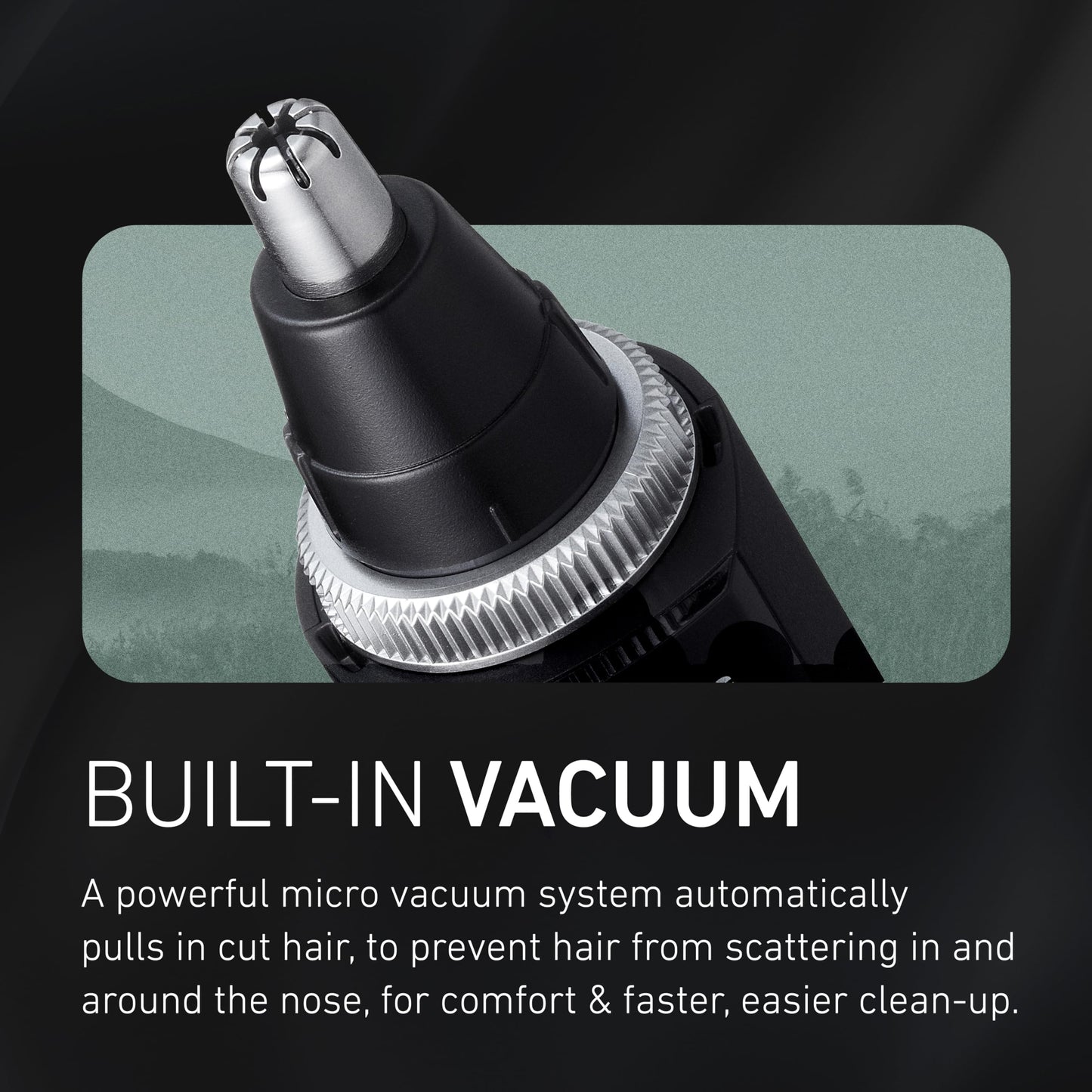 Panasonic Ear and Nose Hair Trimmer for Men with Vacuum Cleaning System, Powerful Motor and Dual-Edge Blades for Smoother Cutting, Wet/Dry – ER-GN70-K (Black)