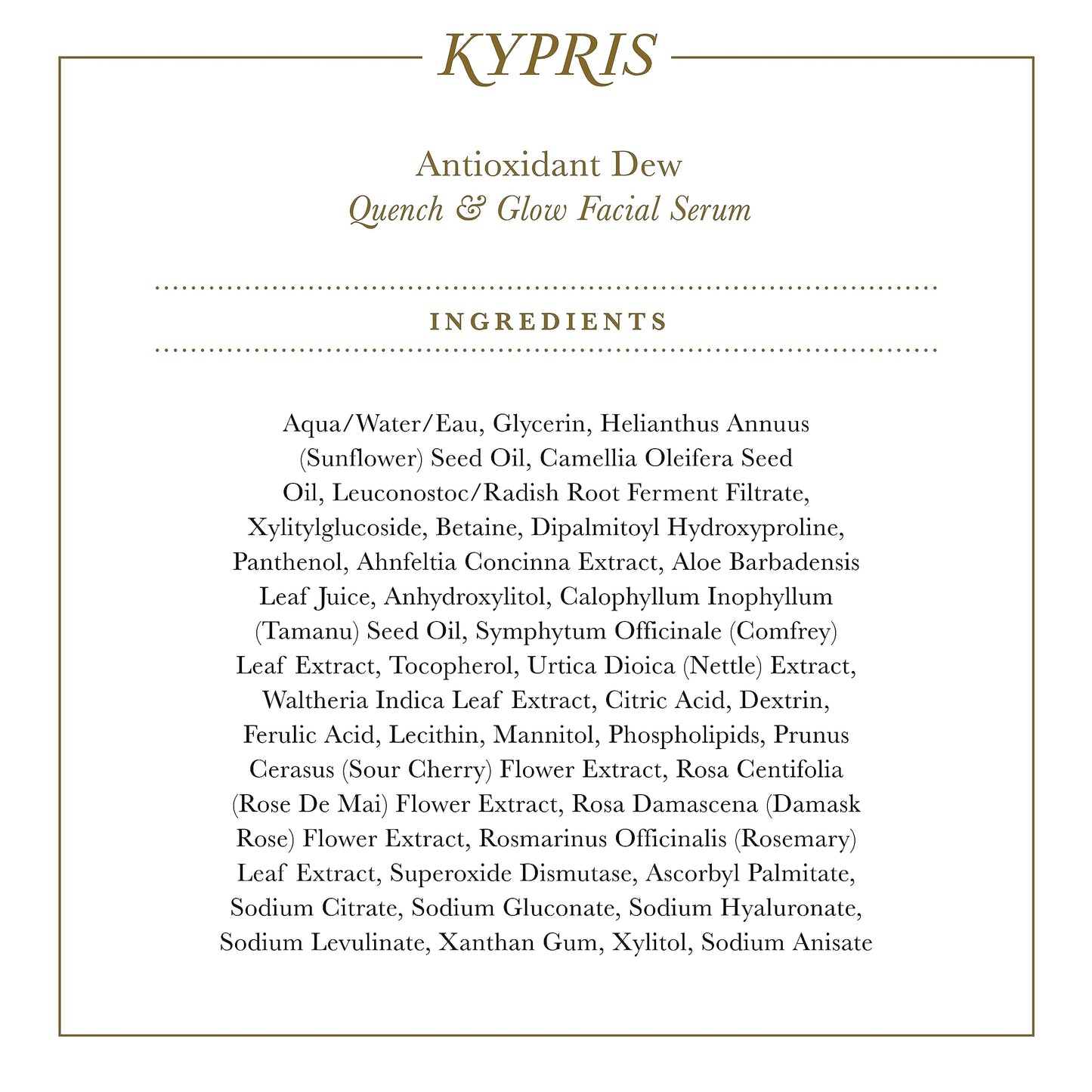 KYPRIS Antioxidant Intense Hydration Soothing