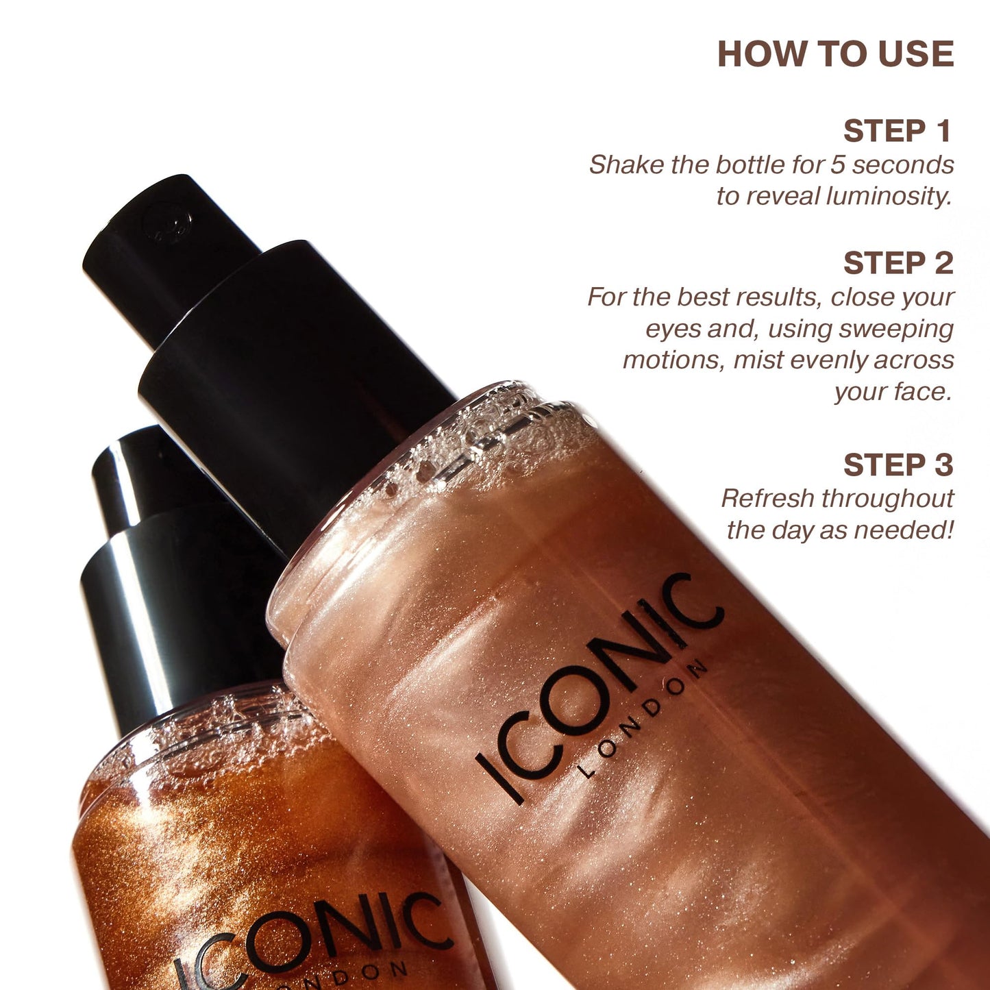 ICONIC LONDON Prep-Set-Glow | Hydrating + Setting + Glowing Spray, 3-in-1 Formula for a Dewy, Radiant Finish