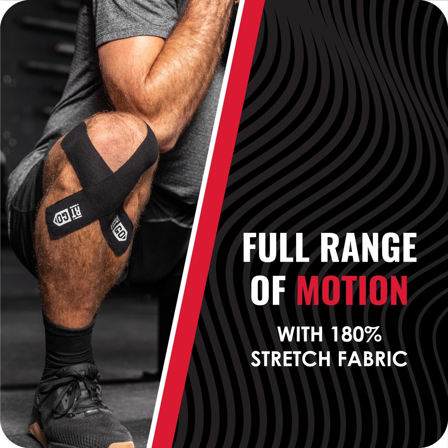 RockTape GO Muscle & Joint Relief Kit - Pre-Cut Kinesiology Tape & RockSauce Fire Roll-On - Quick Application, Durable, Water-Resistant, Recovery for Athletes