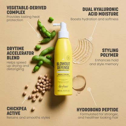Drybar Blowout Defense Strengthen & Extend Blowout Accelerator Spray, Speeds Drying, Detangles, Reduces Breakage, and Locks in Long-Lasting Blowouts
