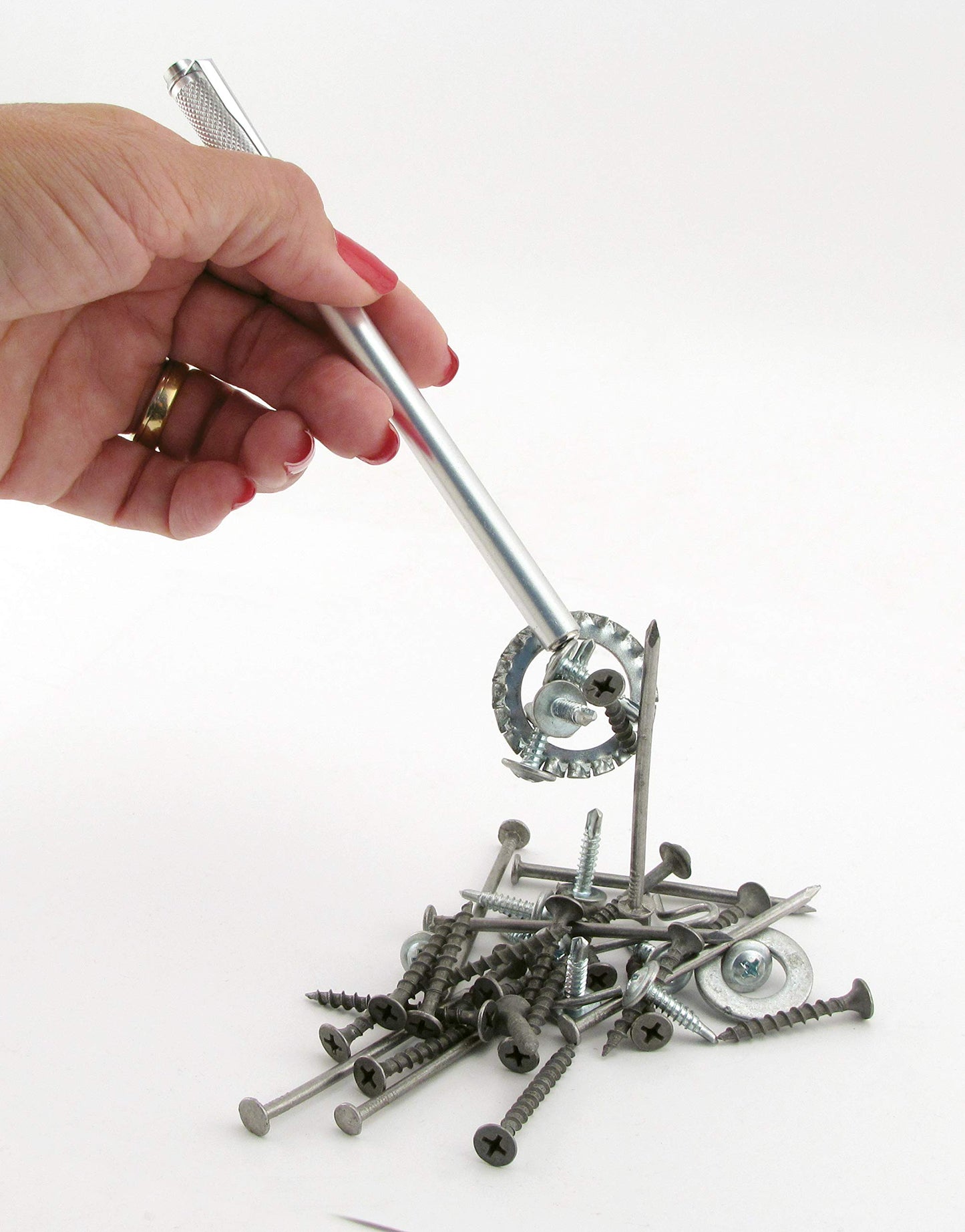 Master Magnetics Neodymium Magnetic Pick-Up Tool with Pocket Clip - 5.75" Length, 2 lb Hold, 07264