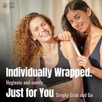 Rose Organic Tampons - Super, Cardboard Applicator, 100% Organic Cotton Security Veil, Unscented - 14 Count (Pack of 1)
