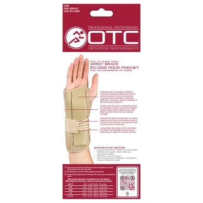 OTC Wrist Brace, Soft-Fit Lace Closure Hand Wrist Splint, Postoperative Care, Medium (Left Hand)