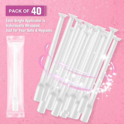 (40 Packs) Disposable Vaginial Applicators Individually Wrapped Hygienic Fit to Size 00 Cap-sules and Many Shapes of Suppositories, Tablets Feminine Care Applicators from