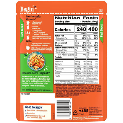 BEN'S ORIGINAL Ready Rice Cilantro Lime Flavored Rice, Easy Dinner Side, 8.5 OZ Pouch (Pack of 12)