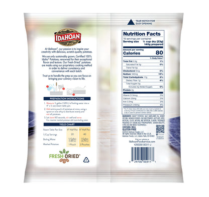 Idahoan CREAMY Classic Mashed Potatoes, 13 oz. Pouches (Pack of 24)