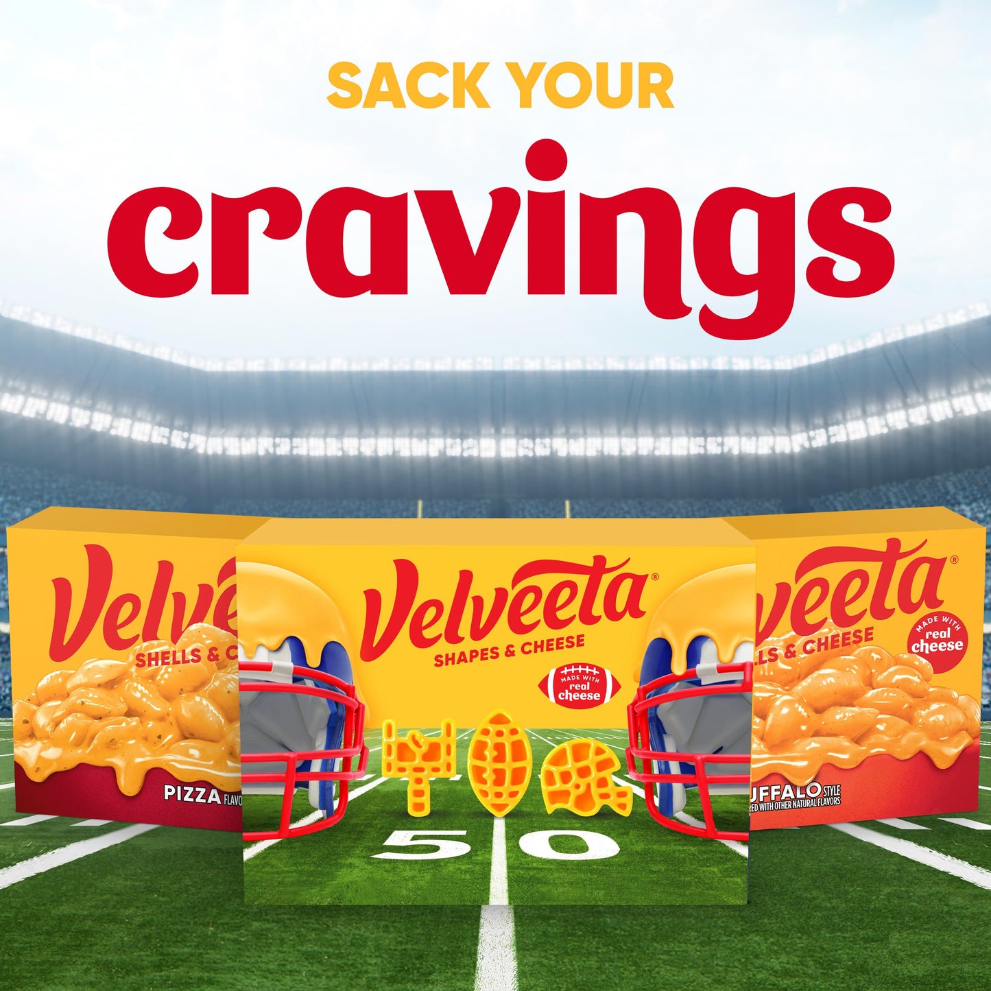 Velveeta Football Shapes & Cheese Macaroni and Cheese Dinner, 10 oz Box