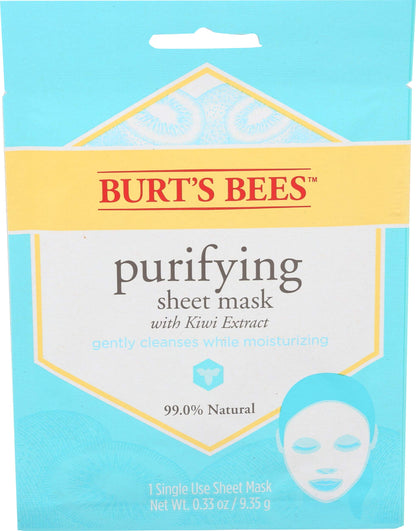 Burt's Bees Purifying Sheet Mask With Kiwi Extract Mask, 0.33 Ounce