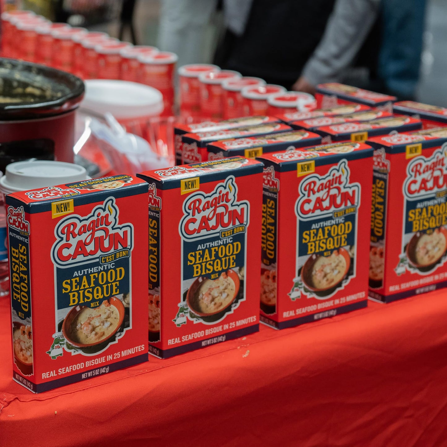 Ragin' Cajun Rich Seafood Bisque Mix - 5 oz Box, No MSG, Authentic Louisiana Creole Shrimp Soup, Perfect for Quick Family Meals, Gourmet Crab Crawfish Stew, Easy Cajun Recipe with Premium Creole Flavor