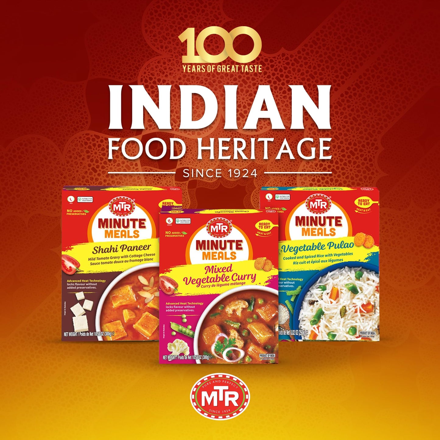MTR - Minute Meals: Flavorful Mixed Vegetable Curry - Authentic Indian Ready-to-Eat Meal with No Added Preservatives - A Quick Meal Suitable for Vegetarians, Ready in Minutes! (Pack of 6)