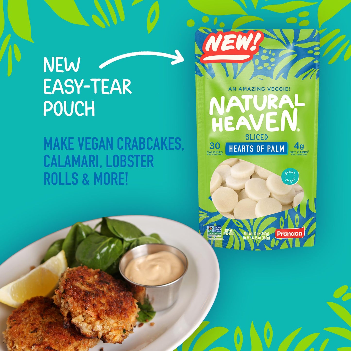 Natural Heaven Sliced Hearts of Palm 3-Pack – Crisp, Fresh & Ready to Eat, Low Carb, Keto & Vegan Friendly, Perfect for Salads & Healthy Recipes