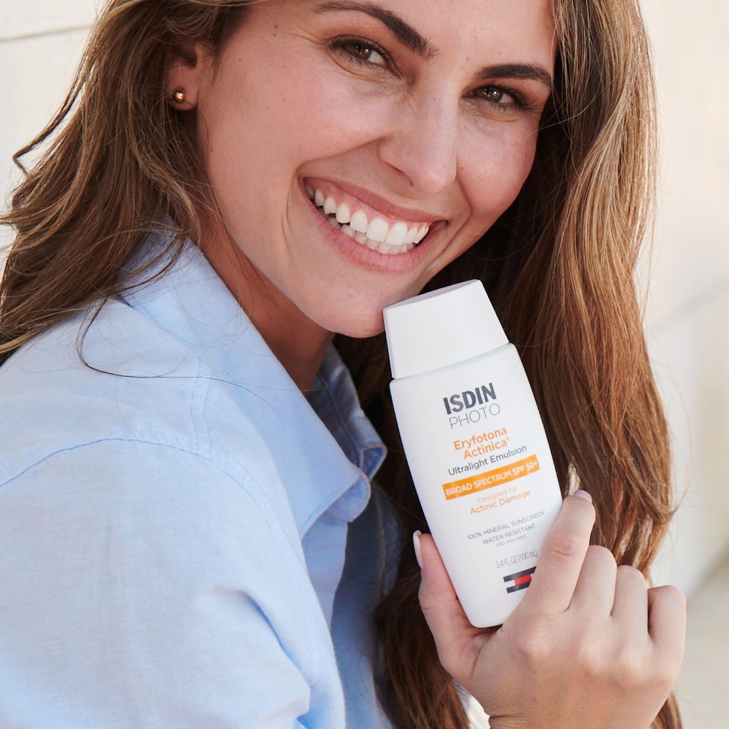 ISDIN Eryfotona Actinica Zinc Oxide sunscreen with 100% mineral UV filter Broad Spectrum SPF 50, No White Cast, Suitable for Sensitive Skin, 3.4 Fl Oz