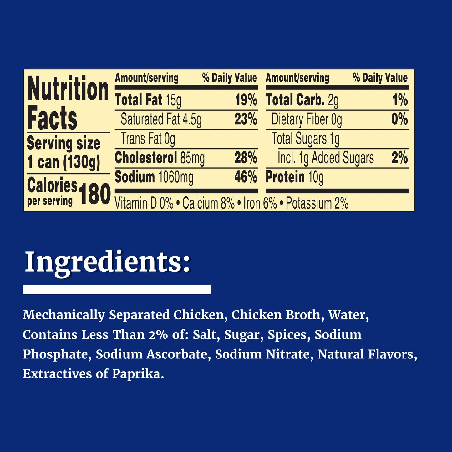 Libby's Chicken Vienna Sausage in Chicken Broth, Ready to Eat Canned Sausage, 10g Protein Per Serving, 4.6 oz. Can