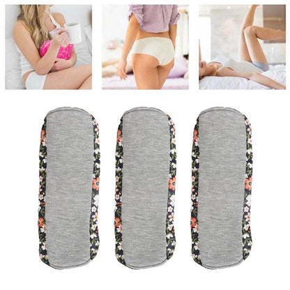 Washable Cloth Menstrual Pads, 3 Pure Cotton Reusable Menstrual Pads for Daily Use (Type 2)