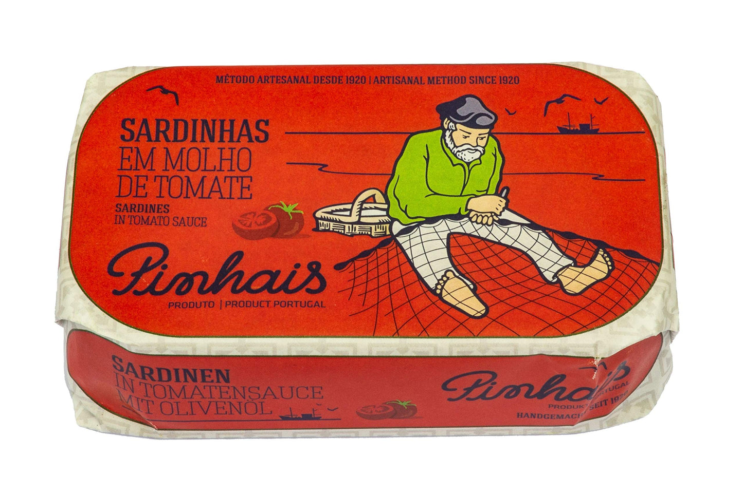Pinhais Canned Sardines in Tomato Sauce, 4.4 oz (Pack of 4)