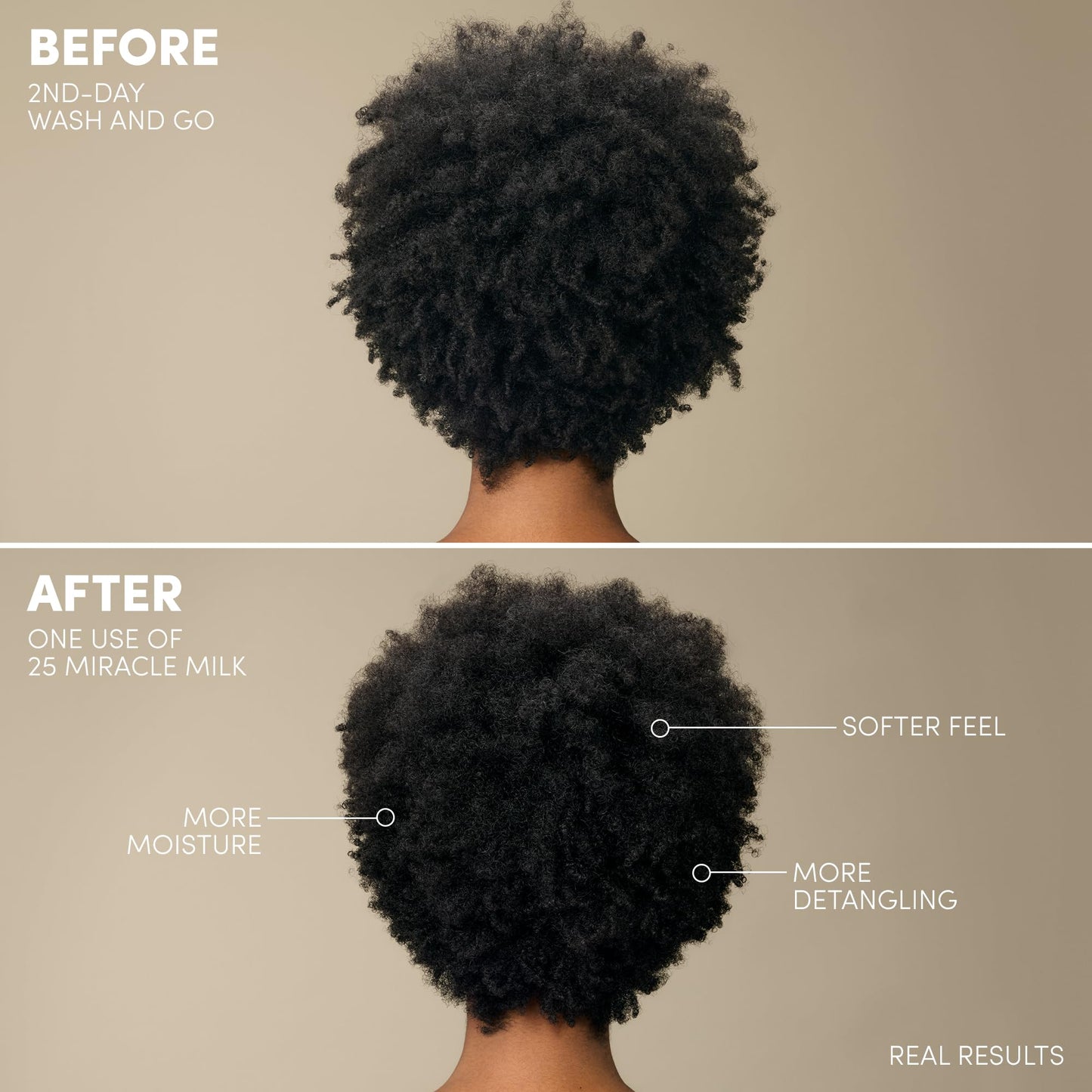 Mizani 25 Benefit Miracle Milk - Leave in Conditioner for Curly Hair, With Coconut Oil, Curl Detangler Spray, Anti Frizz Heat Protectant, No Drying Alcohols, Paraben-Free