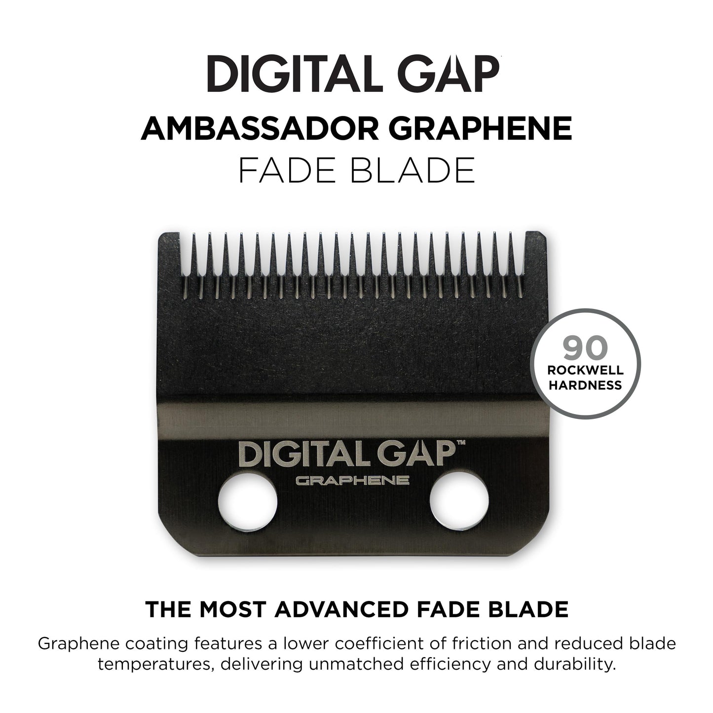 COCCO Digital Gap Ambassador Graphene Fade Clipper Blade Replacement, Screw Mounting, for COCCO Veloce & Hyper Veloce Clippers and Standard Blade Systems (45.5 mm Width, 18.0 mm Screw Distance)