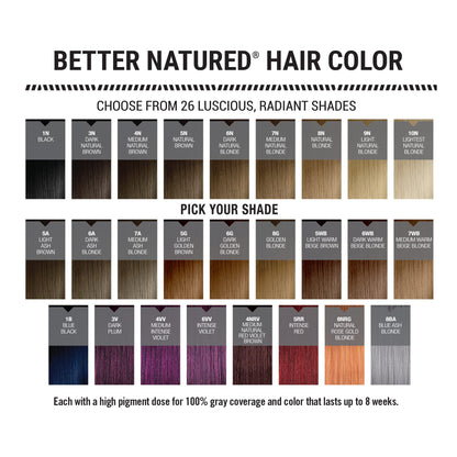 Better Natured Permanent 8BA Blue Ash Blonde Hair Color Dye - Naturally-derived, Vegan & 100% Gray Coverage that Lasts up to 8 Weeks