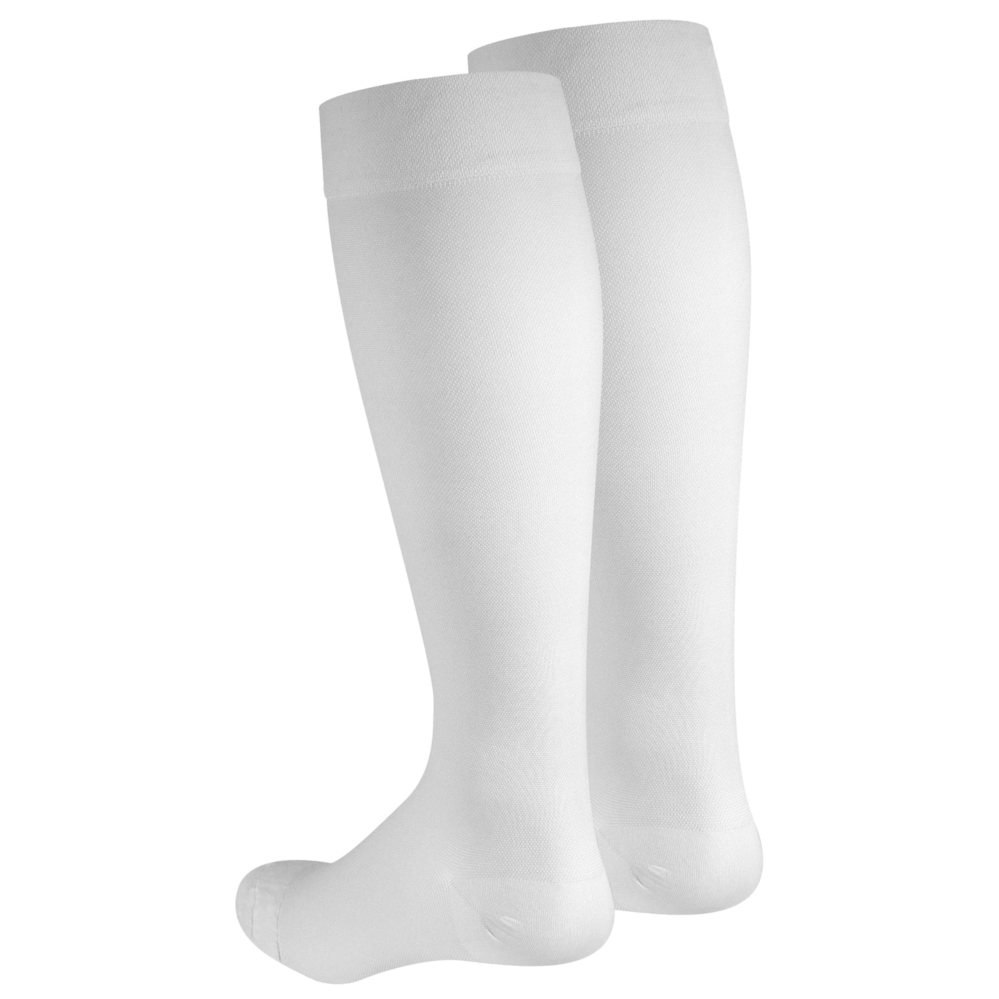 NuVein Medical Compression Stockings, 20-30 mmHg Support for Women & Men, Knee Length, Closed Toe, White, Small