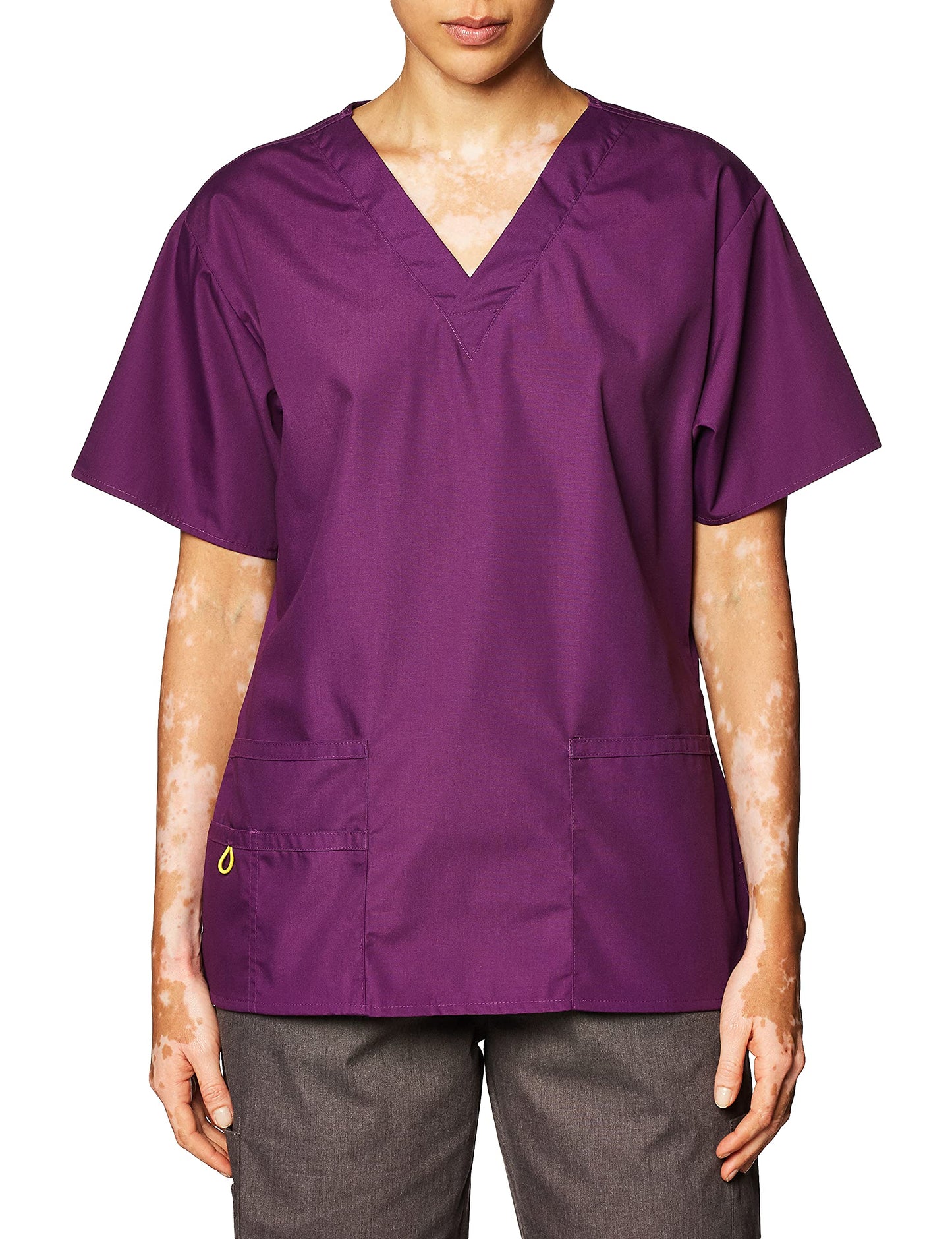 WonderWink womens Origins Bravo V-Neck Top, Eggplant, 2X-Large