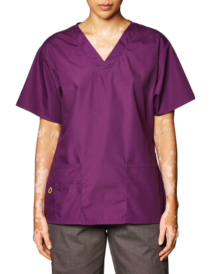WonderWink womens Origins Bravo V-Neck Top, Eggplant, 2X-Large