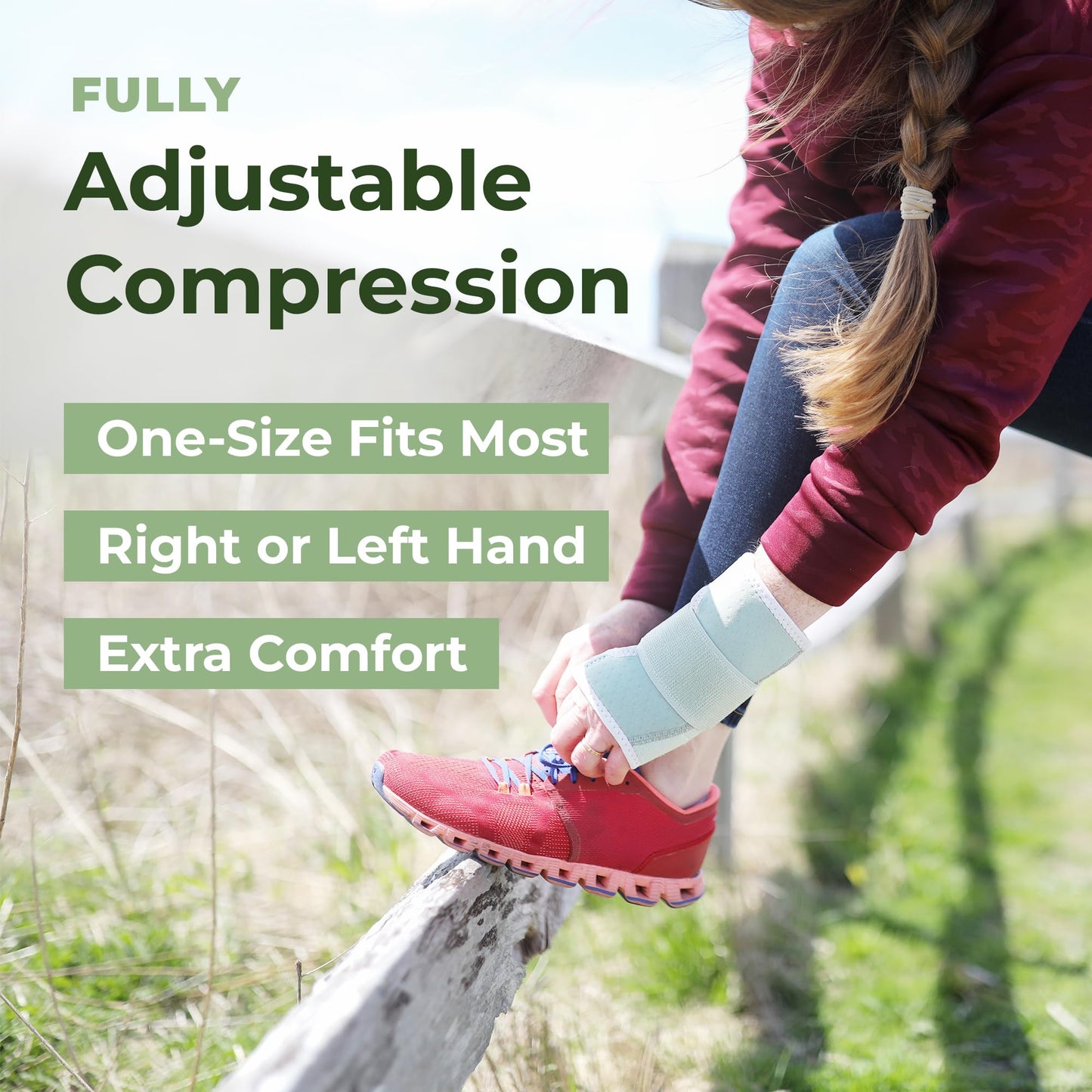 Wrist Splint- Sustainable, Biobased Wrist Support Brace- One Size, Fits Left or Right Wrist