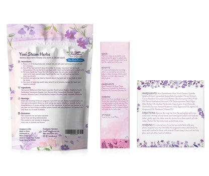 FIVONA Yoni Care Kit 6 in 1 - pH Balanced Natural Yoni Oil, Herbal Soap Bar for Feminine Wash, Detox V Steam Herbs Blue Moon, Foldable Sitz Bath Steam Pot, Hand Flusher and Drawstring Storage Bag