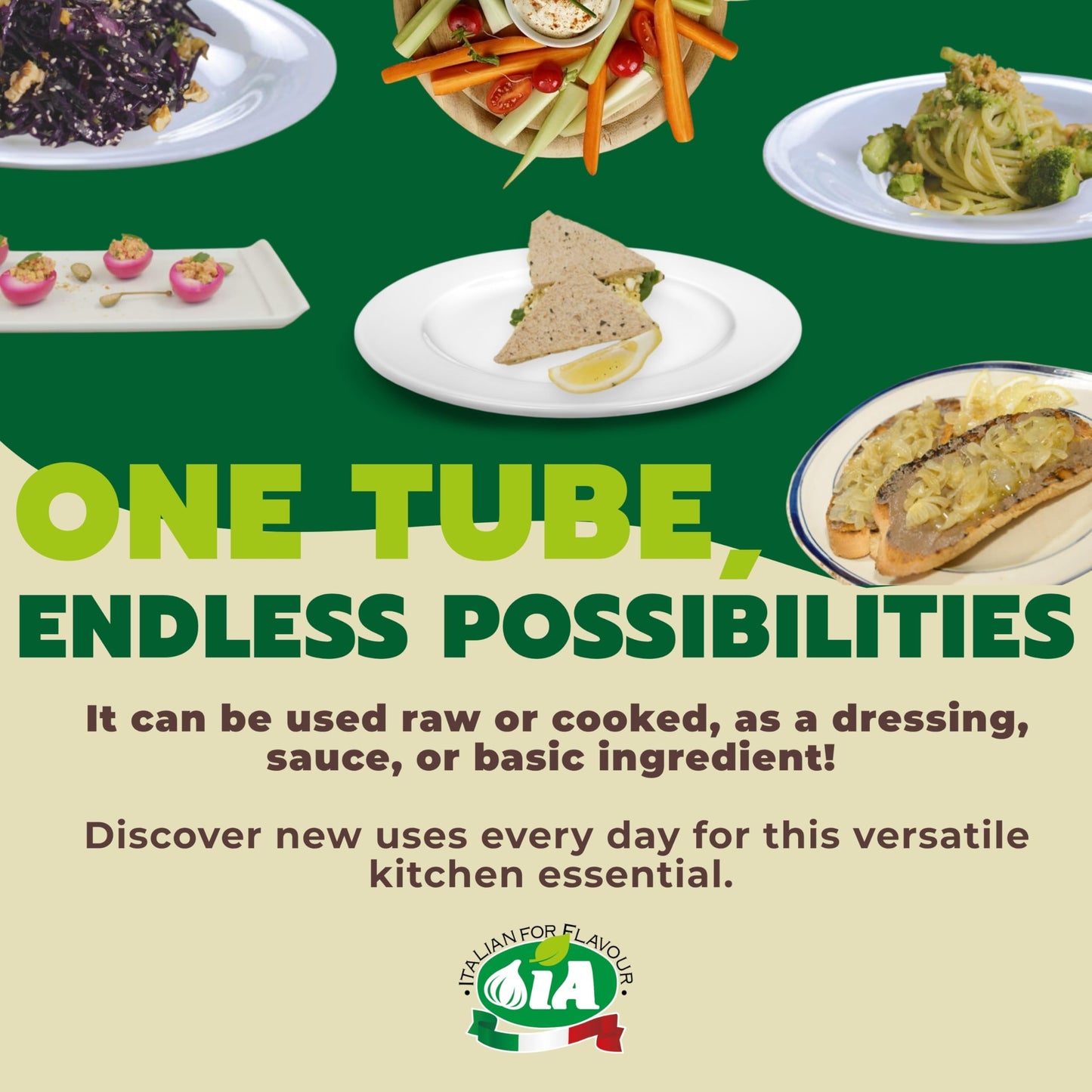 IA Anchovy Paste Ready to Use in a 2.12oz (60g) Tube, Ideal for Salads, Eggs or Sandwiches, Gluten-Free, Recyclable and Anti-Waste Packaging