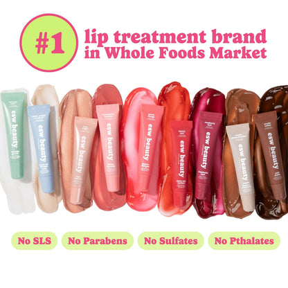 ESW Beauty Guava Mango Smoothie Lip Treatment - Light Pink Tint with Shea Butter, Peptides, Guava & Mango for Advanced Smoothing & Collagen Boost