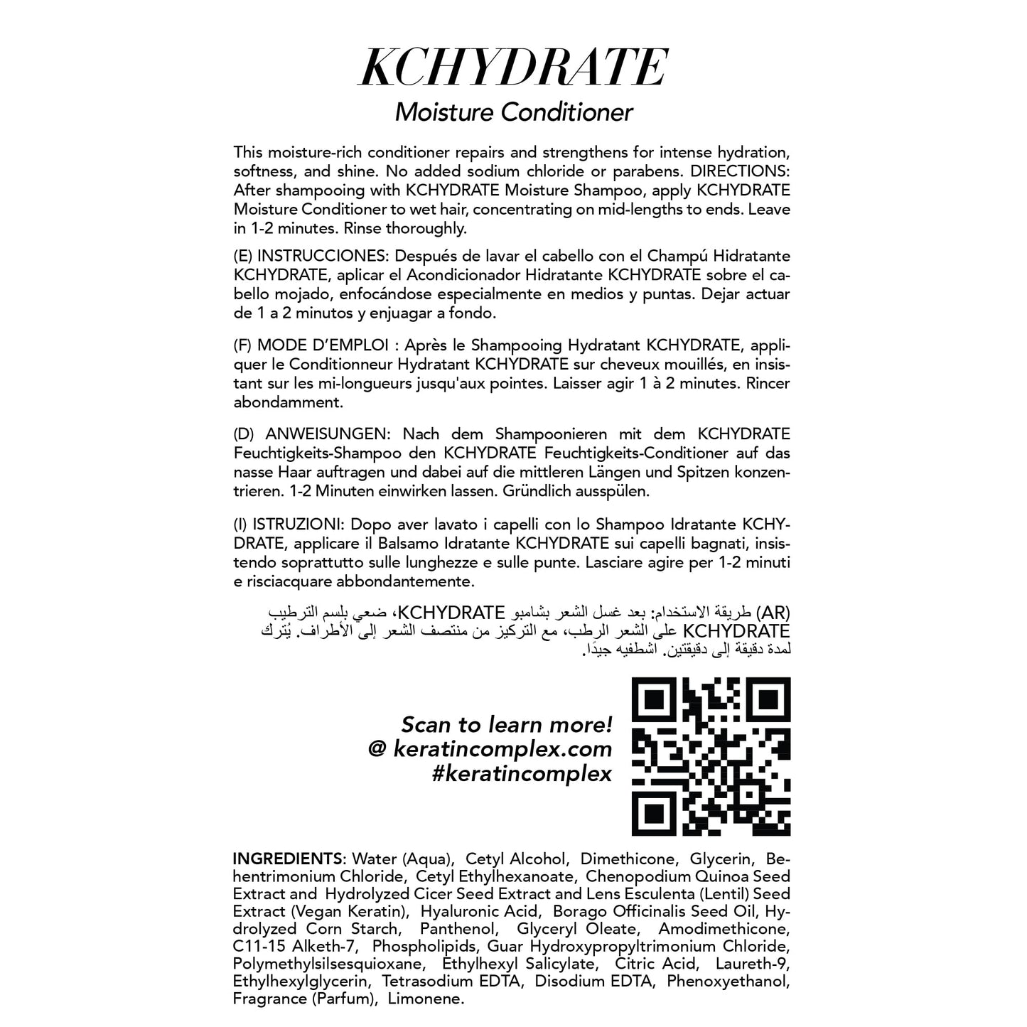 Keratin Complex KCHYDRATE Conditioner - 33.8oz