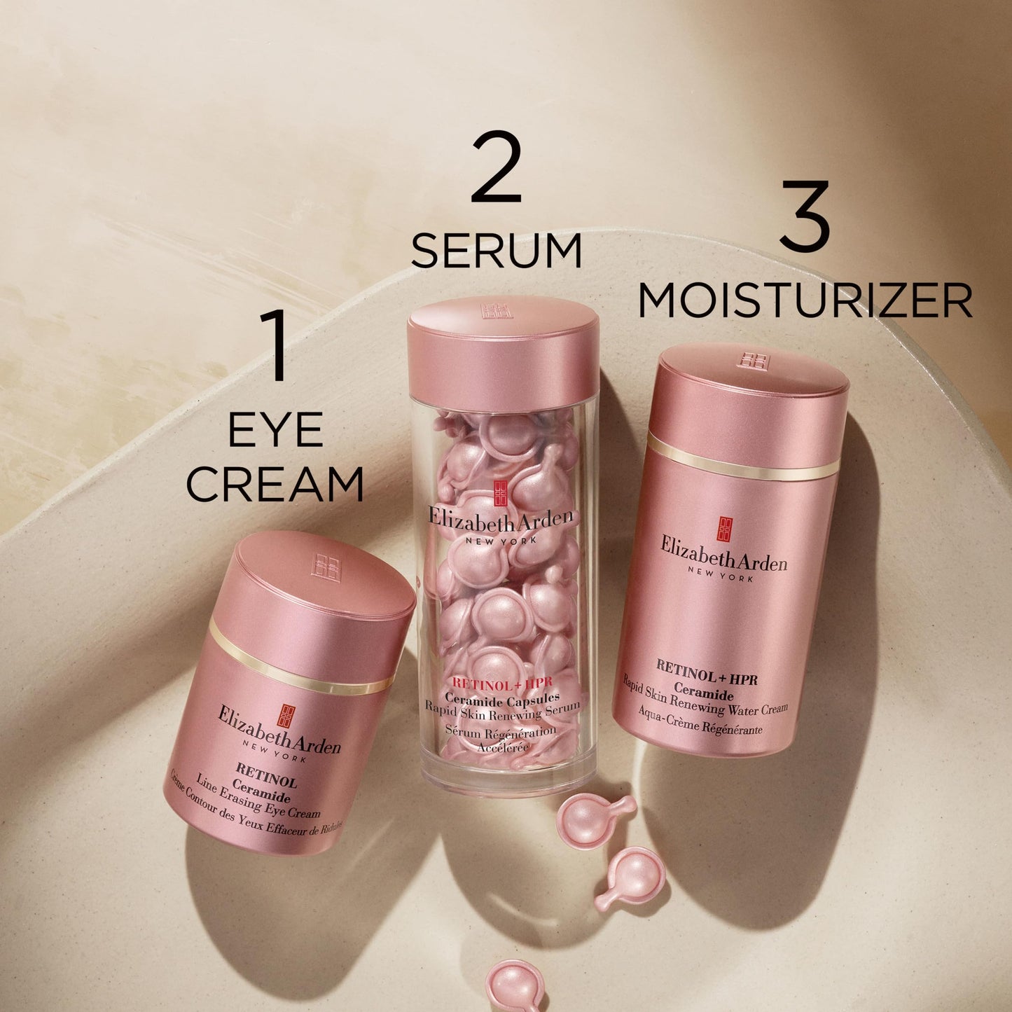 Elizabeth Arden Retinol + HPR Ceramide Rapid Skin Renewing Water Cream Face Moisturizer, Anti-Aging Wrinkle Treatment, Niacinamide, Hyaluronic Acid, Ceramides & Peptides, 1.7 fl oz