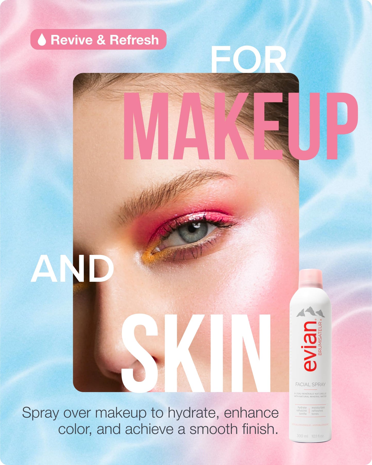 Evian Facial Spray - Hydrating Mineral Water Mist for Face & Skin - Refreshes Makeup, Sets, & Tones - Daily Skincare Essential for Hydration and Moisturizing