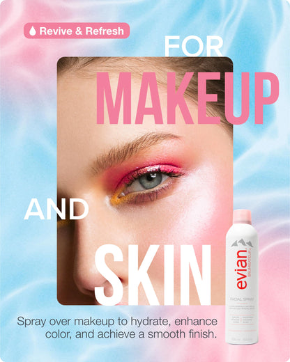Evian Facial Spray - Hydrating Mineral Water Mist for Face & Skin - Refreshes Makeup, Sets, & Tones - Daily Skincare Essential for Hydration and Moisturizing