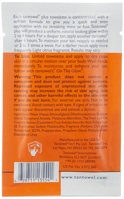 Tan Towel Half Body Plus Self-Tan Towelettes 50 Pack