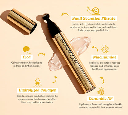 TONYMOLY Intense Care 24K Gold Snail Eye Serum 20ml – Anti-Aging Eye Treatment with Snail Mucin, Hyaluronic Acid & Peptides for Dark Circles, Puffiness, Fine Lines & Firming – 360° Roller Applicator