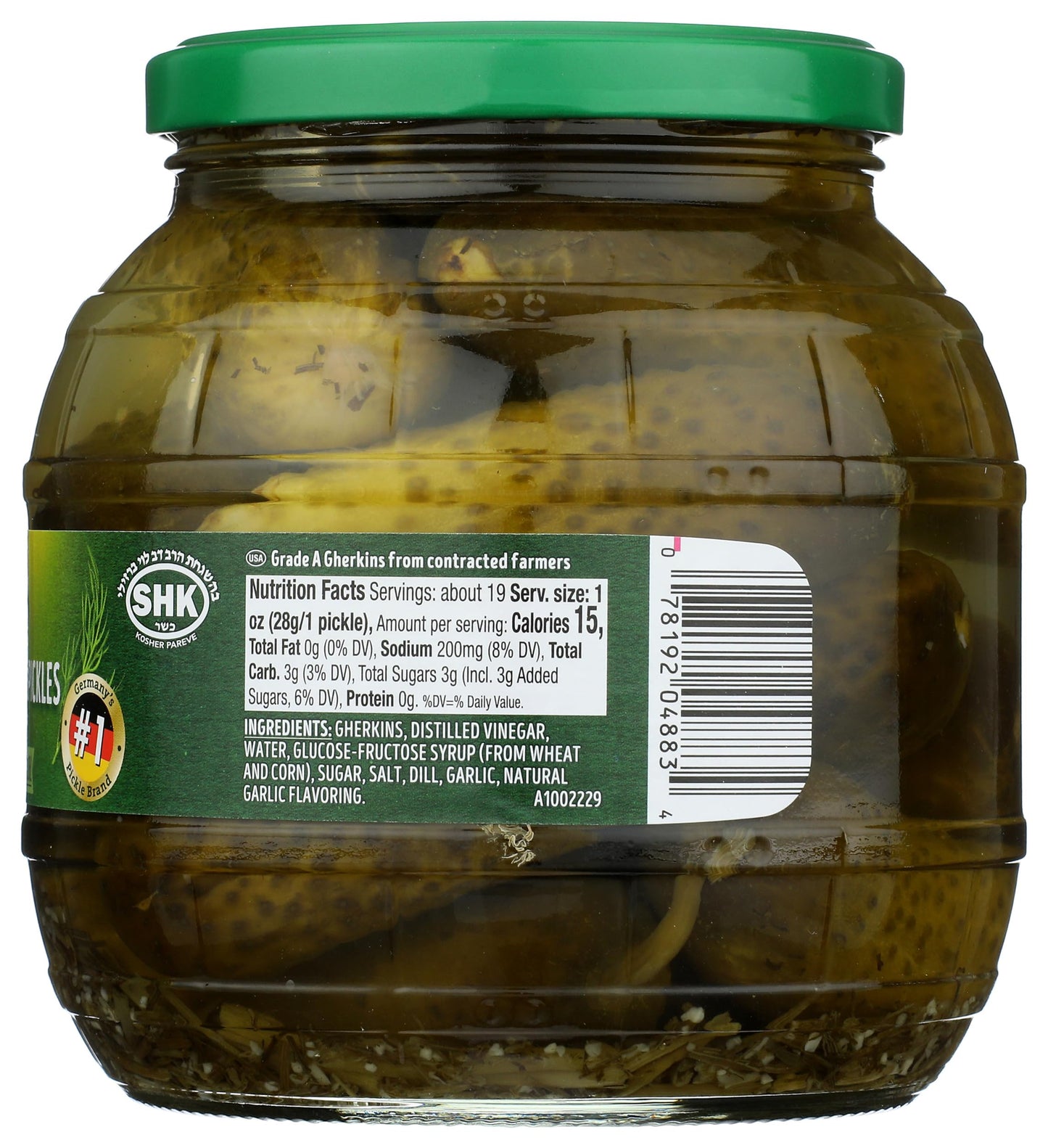 Kuhne Barrel Pickles, Garlic, 35.9 Oz