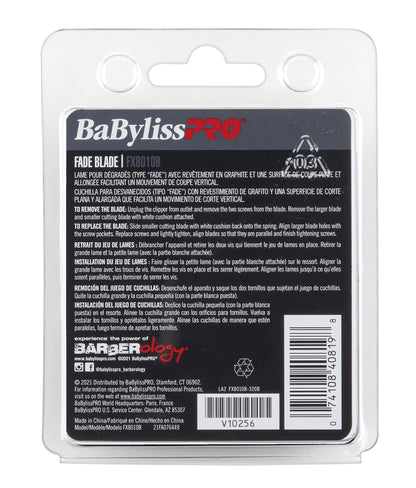 BaBylissPRO Barberology Replacement Black Graphite Replacement Fade Blade for Hair Clippers (FX8010B)