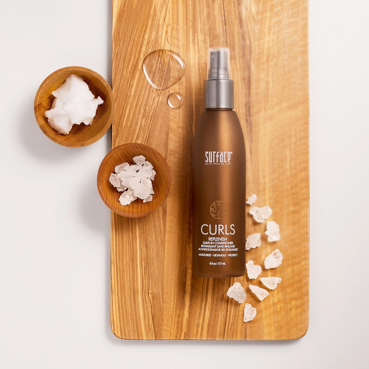 SURFACE Hair Curls Replenish Leave In Conditioner - Sulfate Free and Paraben Free Natural Hair Moisture 6oz